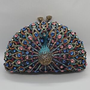 Elegant Multicolor Peacock Clutch